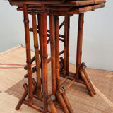 Lot of 4 bamboo pull out tables, Perret and Vibert 1900
