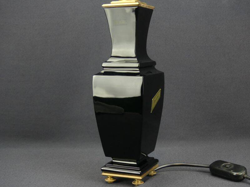 Baccarat, black crystal lamp base