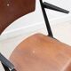 Vintage Pyramid chair with armrests by Wim Rietveld, oak and black