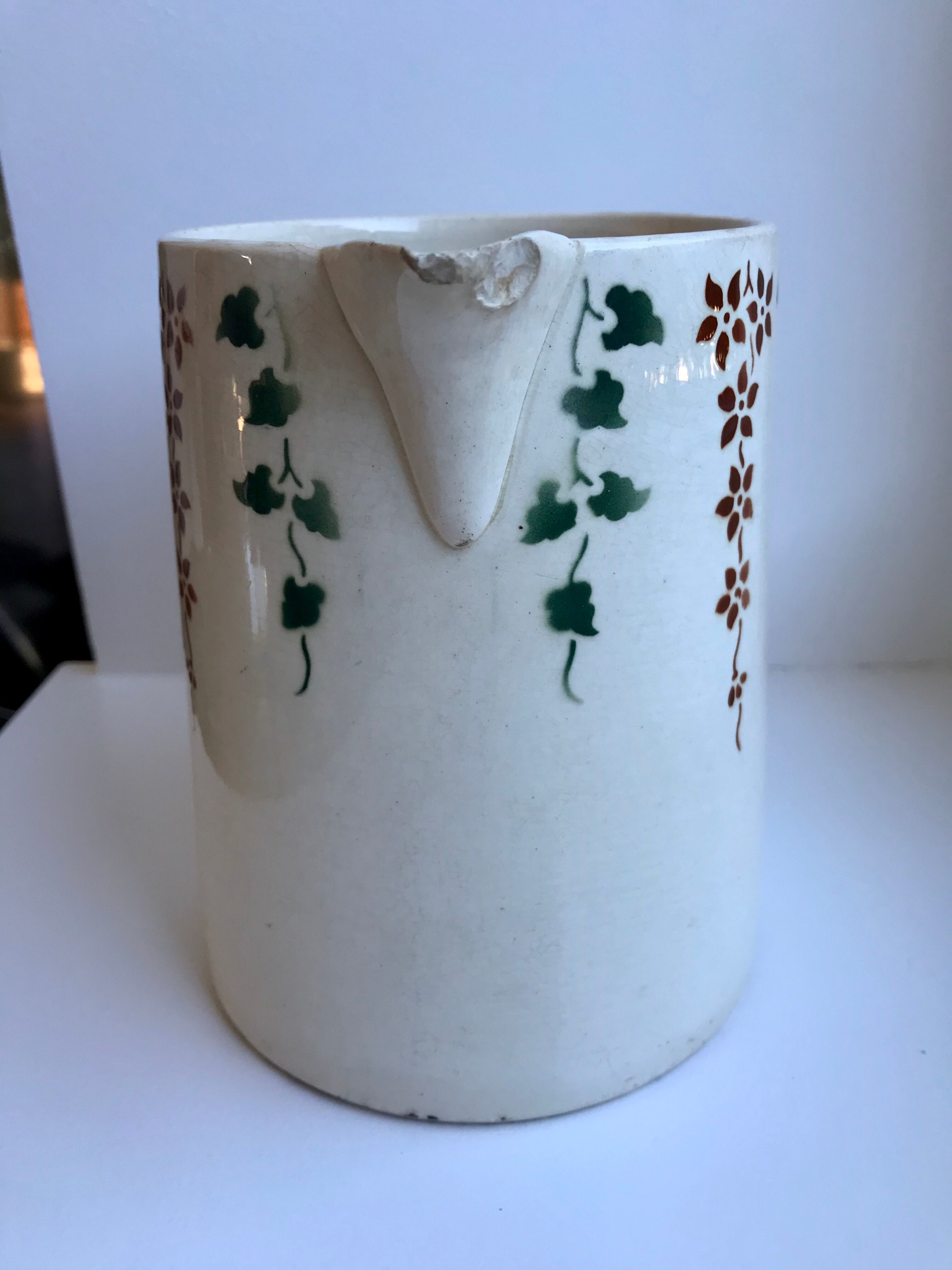 Pitcher Digoin Sarreguemines nineteenth century