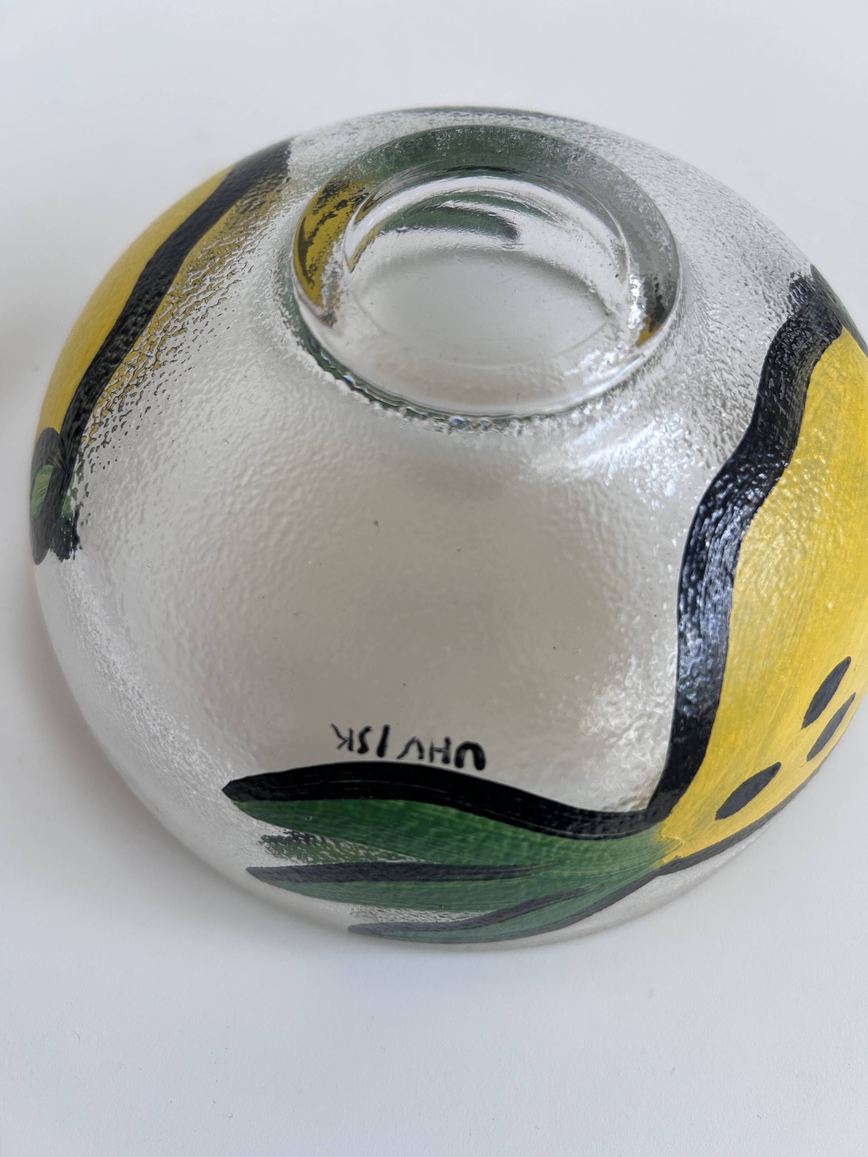Bowl Kosta Boda by Ulrica Hydman Vallien – hand-painted glass 15 cm