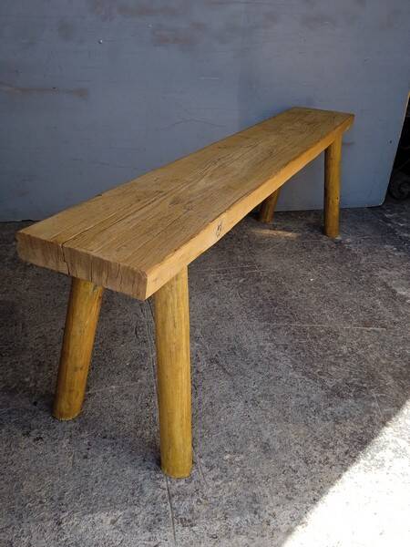 Bench 140 cm old solid wood with patina