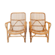 Pair of vintage bamboo armchairs