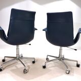 Set of 2 Kill International 6727 leather office chairs by Fabricius & Kastholm