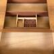 1960s 1970s Teak Sewing Box Sewing Table Utensil Holder with Basket