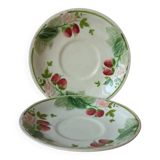 Deux assiettes en barbotines, H B, Choisy le roi