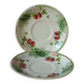 Two earthenware plates, H B, Choisy le roi