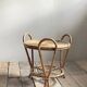 Vintage Sculptural Two-Tier Rattan Side Table with Loop Handles, Japan, 1970s