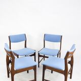 A set of 4 teak dining chairs,