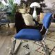70s velvet and chrome armchair