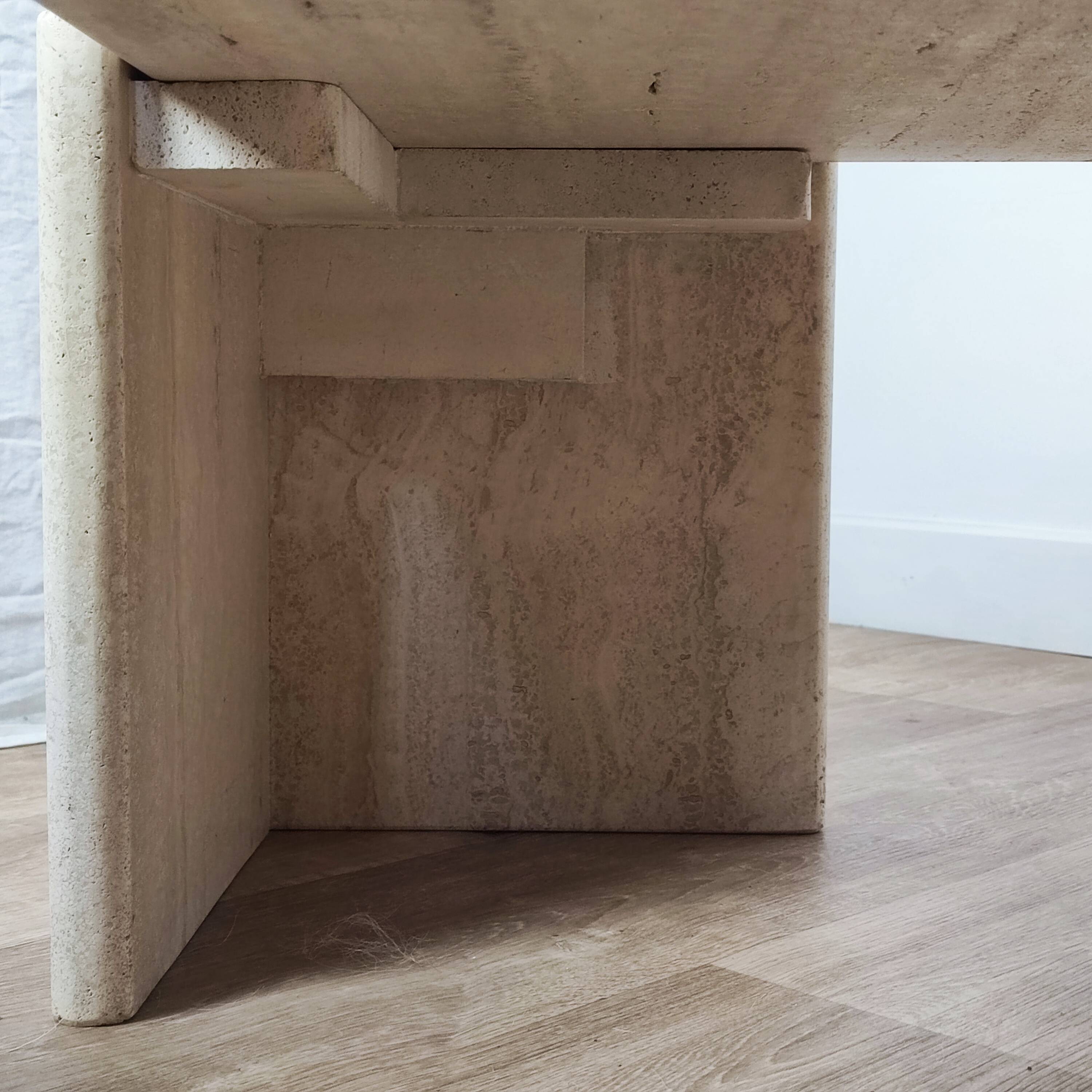 Roche Bobois 70' travertine coffee table