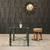 Table d’appoint en fer et vert patine antique