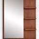 Scandinavian wooden mirror with integrated shelves