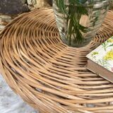 60s rattan bedside table