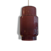 Two layered purple and white glass lamp