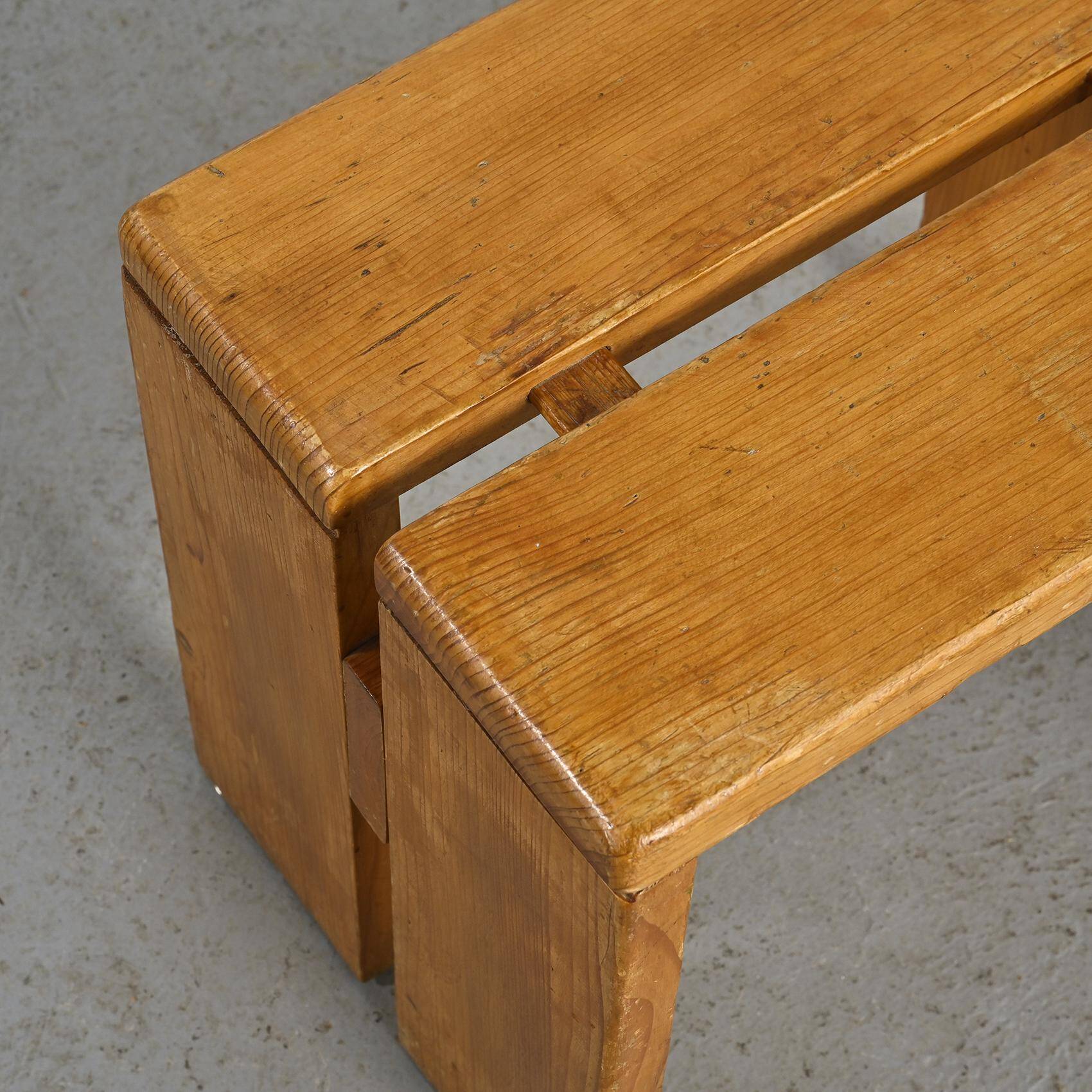 Pair of pine stools, French Alps circa 1970