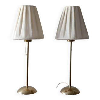 Paire de lampes de table scandinaves en laiton des années 1950