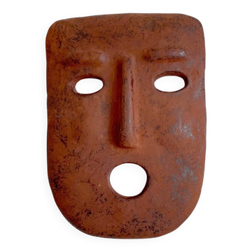 Masque en terre cuite italienne, années 60