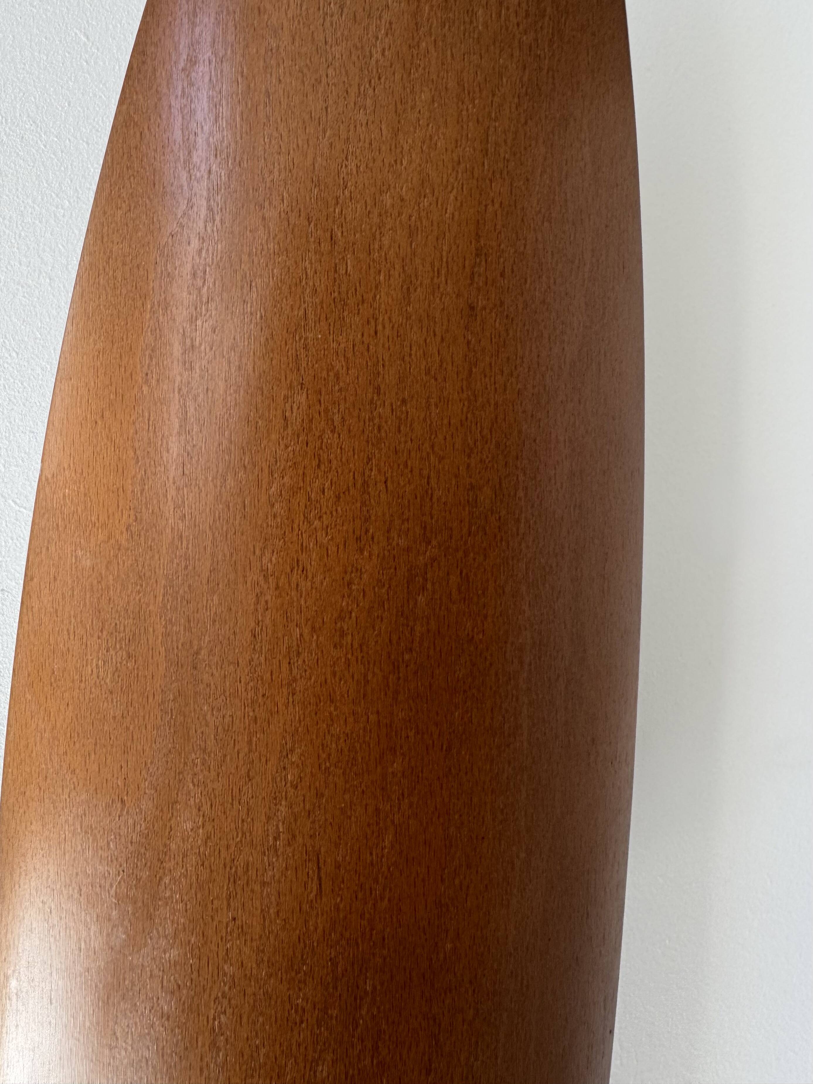 XL vintage wall lamp, thermoformed wood, France, 1970