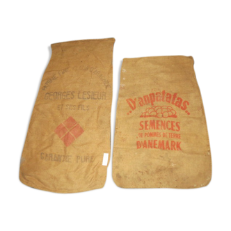 Two bags canvas jute - lesieur and anpatatas