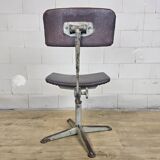 Vintage skai/metal adjustable industrial office chair (40s)