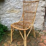 Lot de 10 chaises en rotin vintage