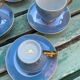 Iridescent blue coffee set