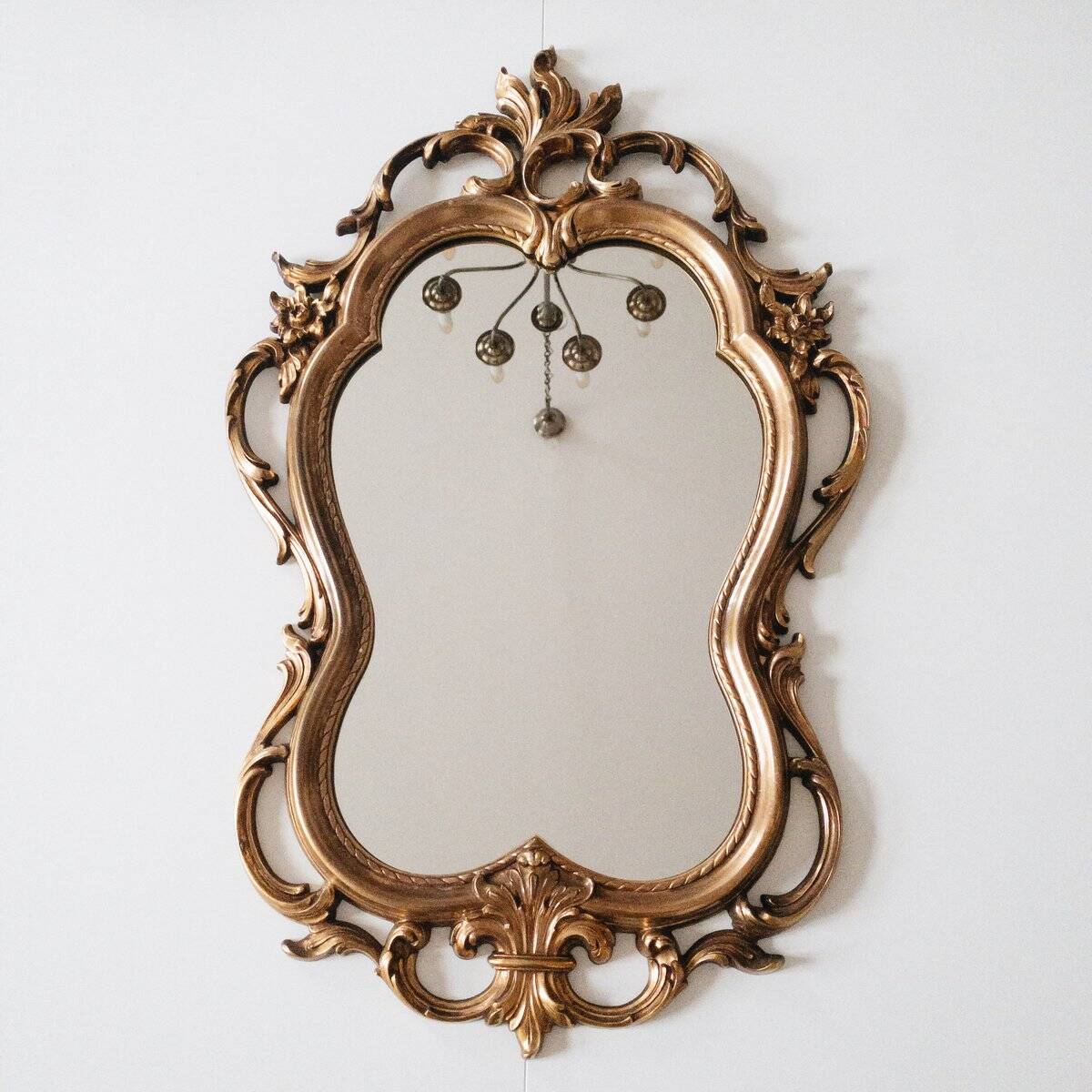 Miroir mural en or de style Hollywood Regency, USA