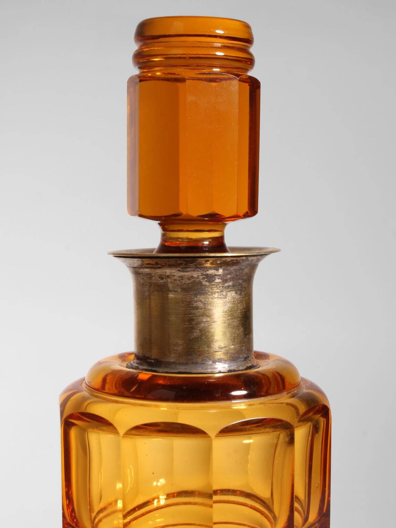 Art Deco Amber Glass Decanter, 1930s