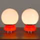 Paire de lampes de table italiennes en verre de Murano Mazzega de style Space Age