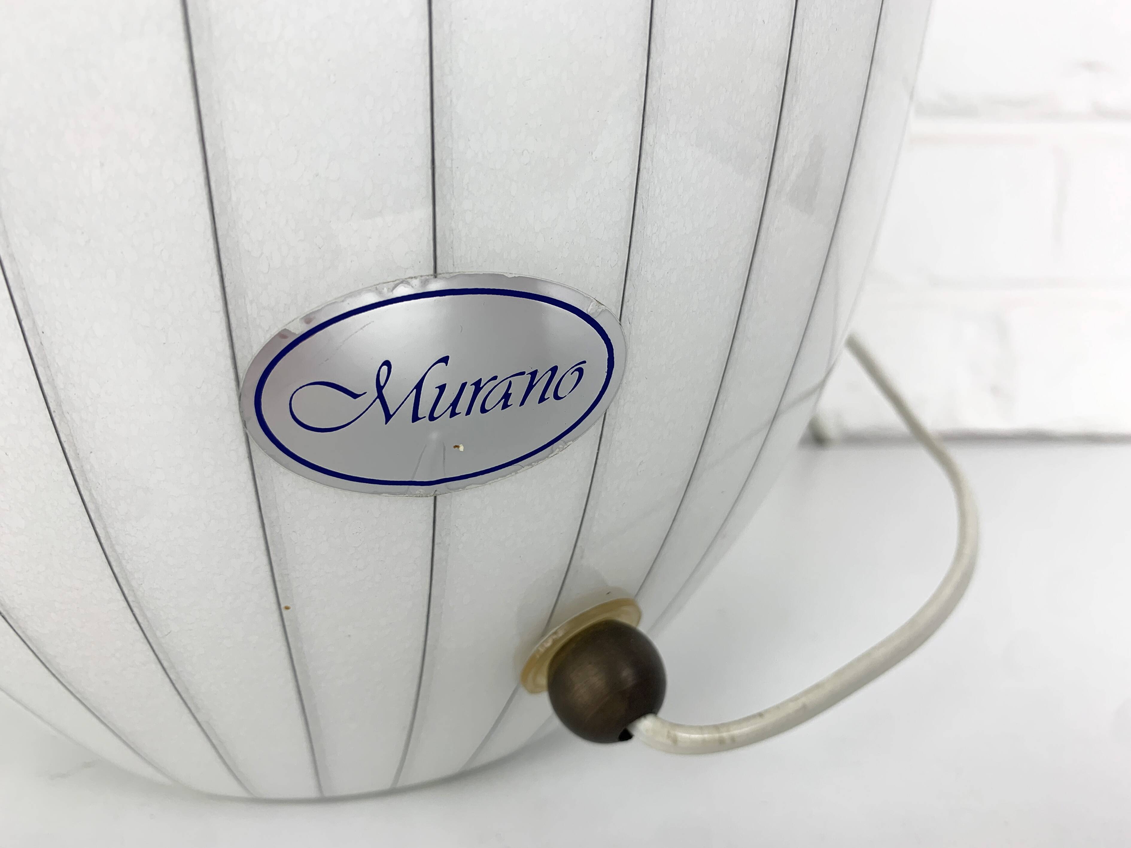 Large Murano glass table lamp with lined pattern 1950-60