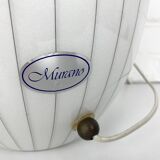 Large Murano glass table lamp with lined pattern 1950-60