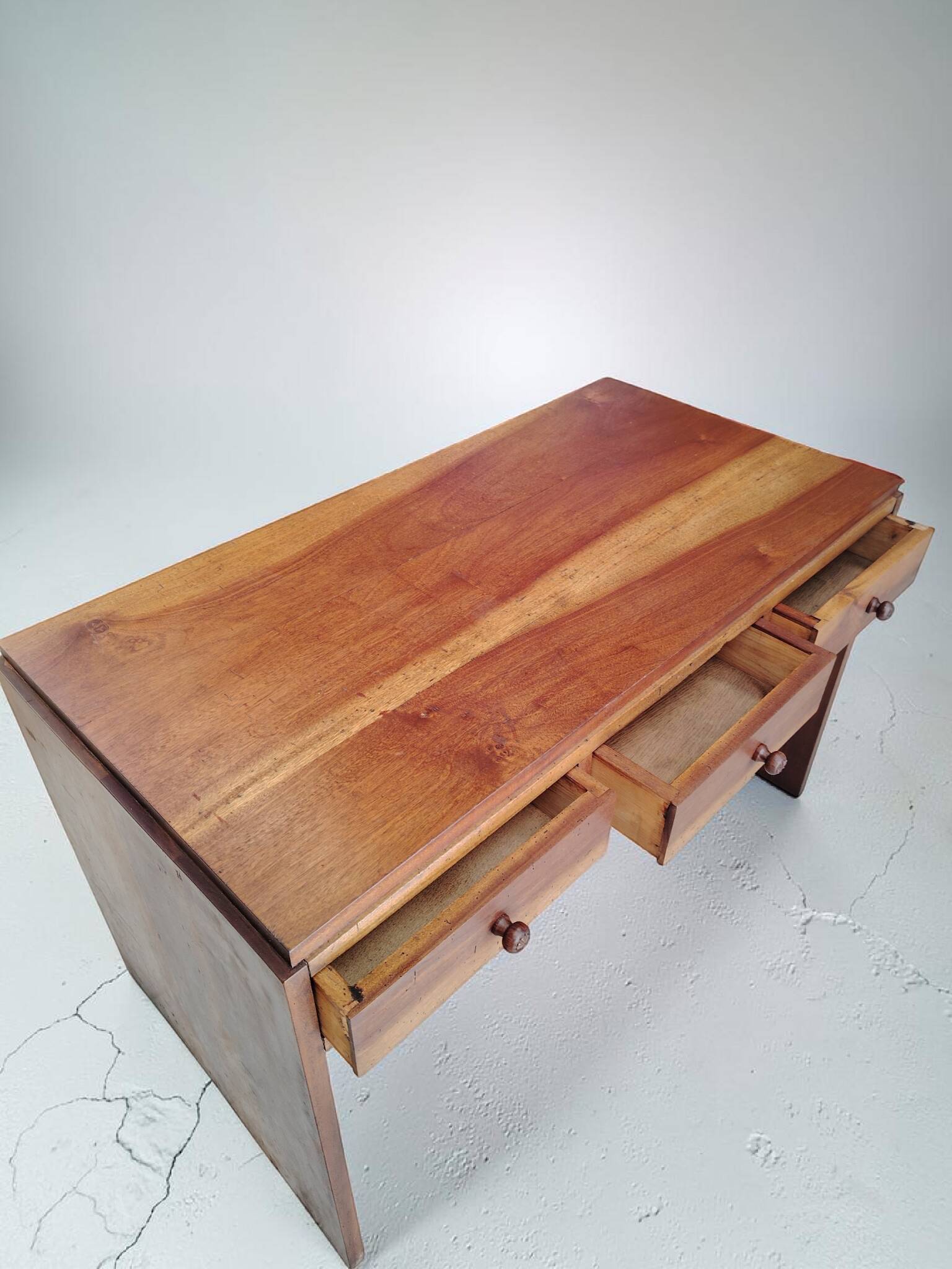 Modernist Solid Wood Desk with 3 Drawers - 1960