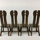 Set of 4 Belgian Brutalist Dining Chairs from De Puydt, 1970’s