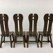 Set of 4 Belgian Brutalist Dining Chairs from De Puydt, 1970’s