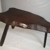 Tripod table with 2 stools pine