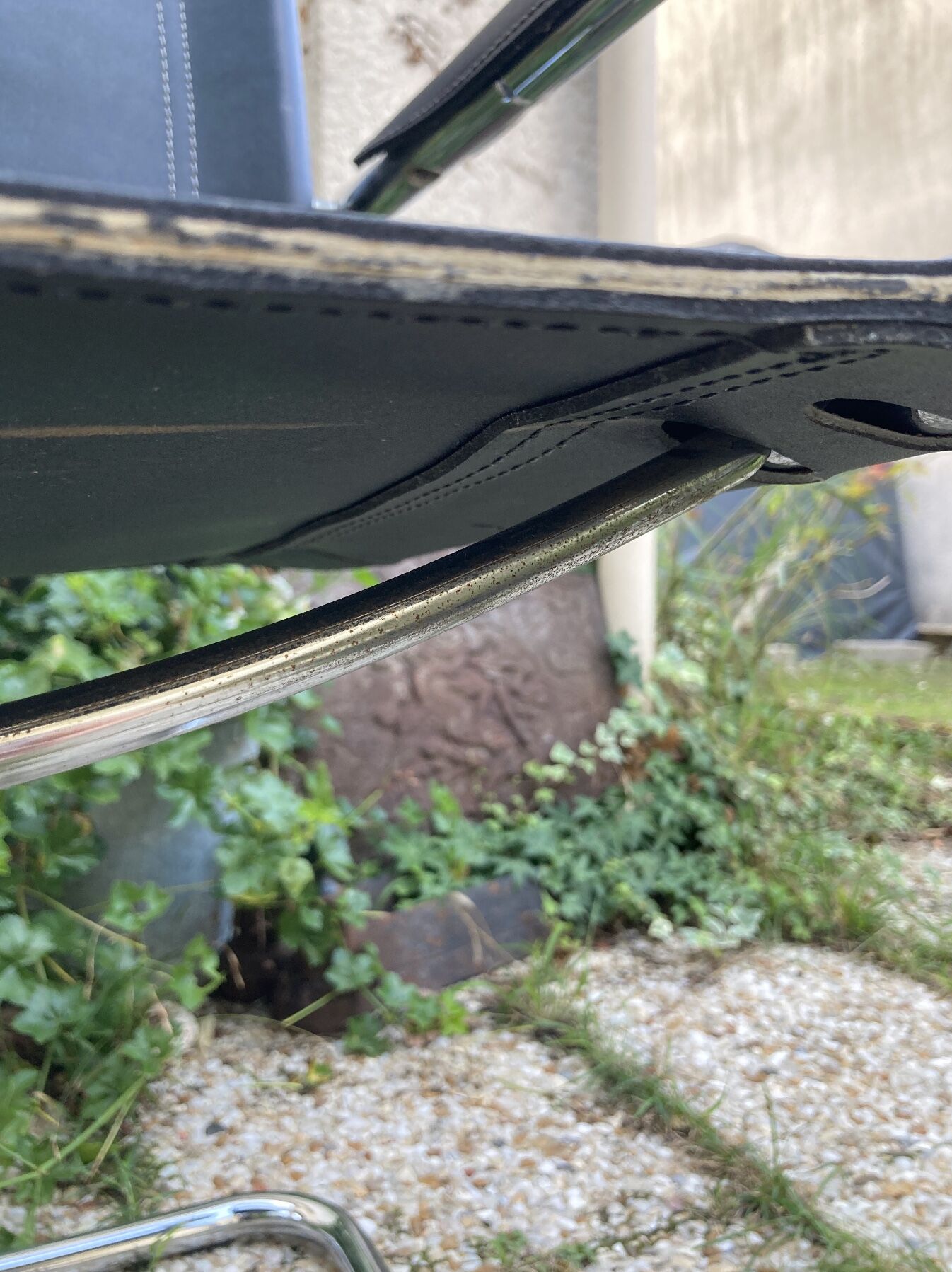 Vintage armchair in black leather