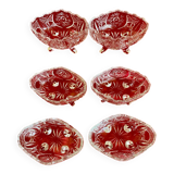 Set of 6 baroque cups on foot