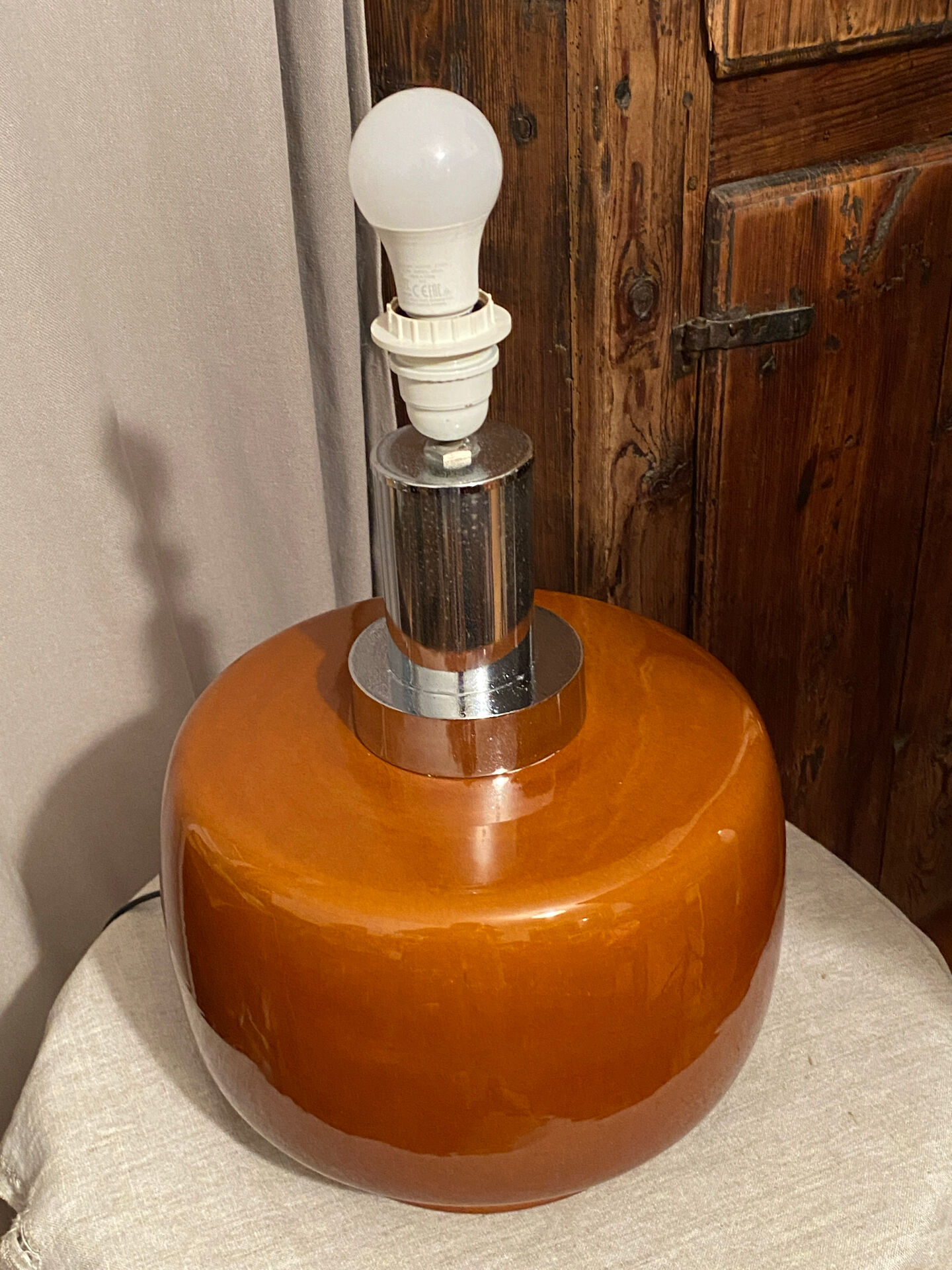 Large glazed ceramic lamp, 1970s