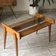 Scandinavian coffee table from the 60s glass top