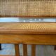 Art Deco wooden and cane bench