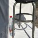Industrial stool seat dark grey leather