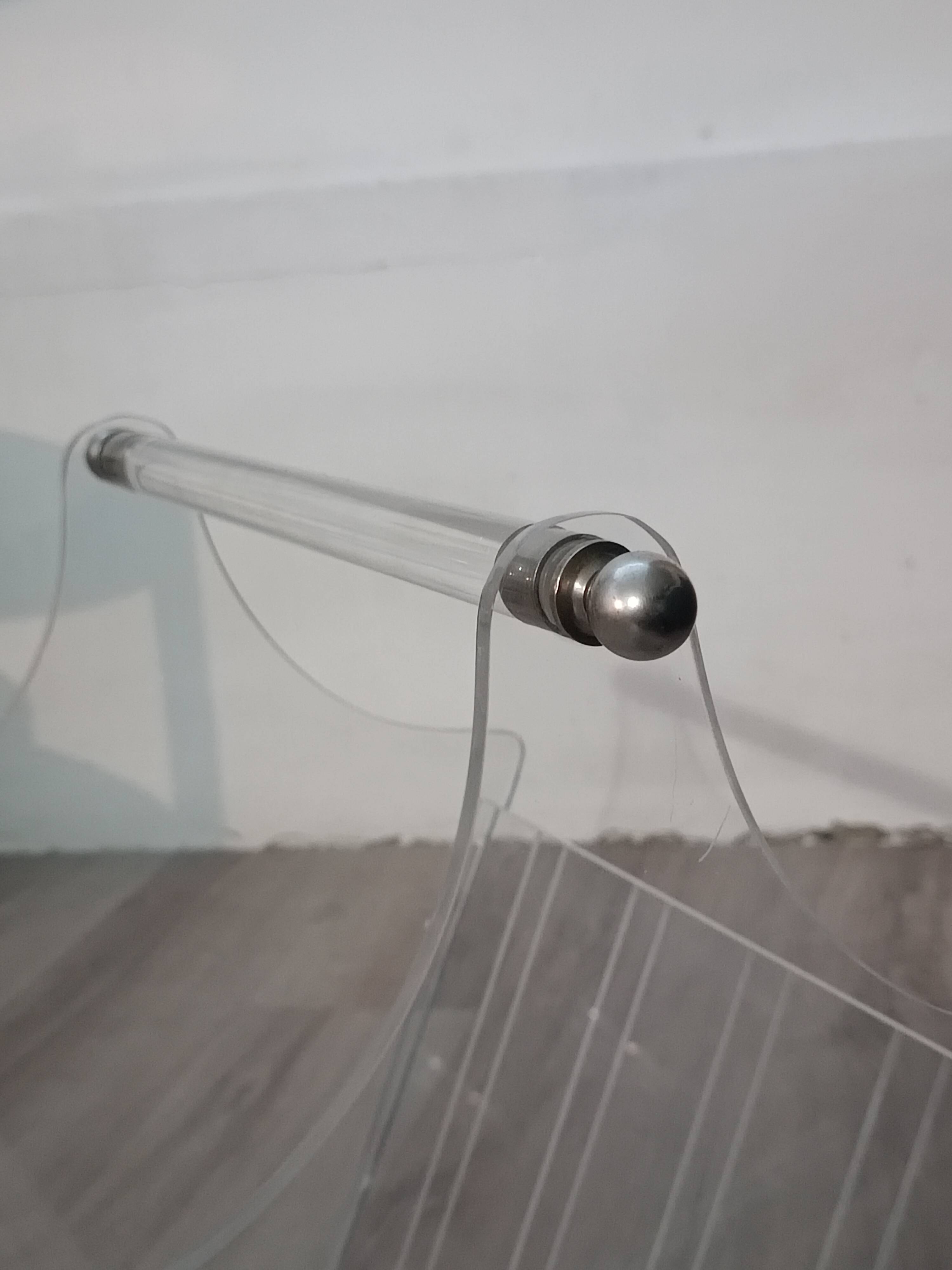 Vintage plexiglass magazine rack France 1980s