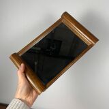 Small wooden tray and mirror, 1930-60, rounded handle