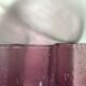 6 Straight bubbled glasses purple mouth blown glass