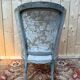 Wingback armchair – Louis XVI period – Grey lacquered wood with highlights – Damask silk