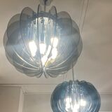 Pair of smoked glass suspensions - 70s