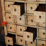 Ancient Chinese apothecary furniture calligraphed