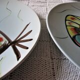 Six Pornic plates with fish and crayfish