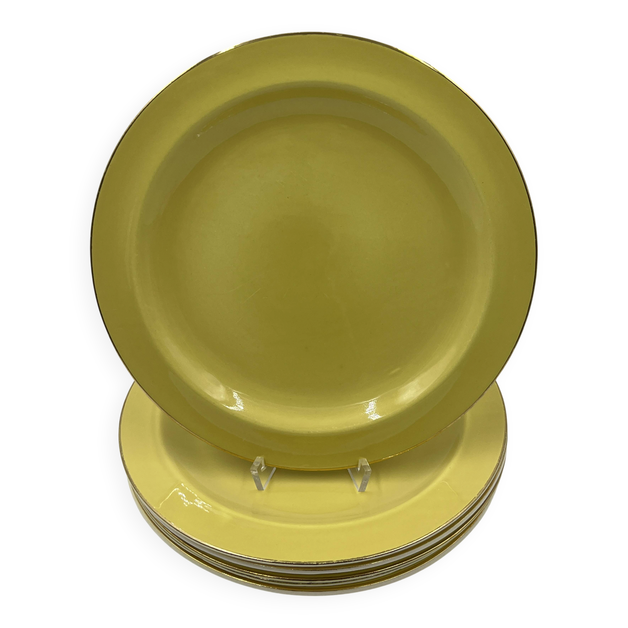 Set of 6 Keralux Boch earthenware plates